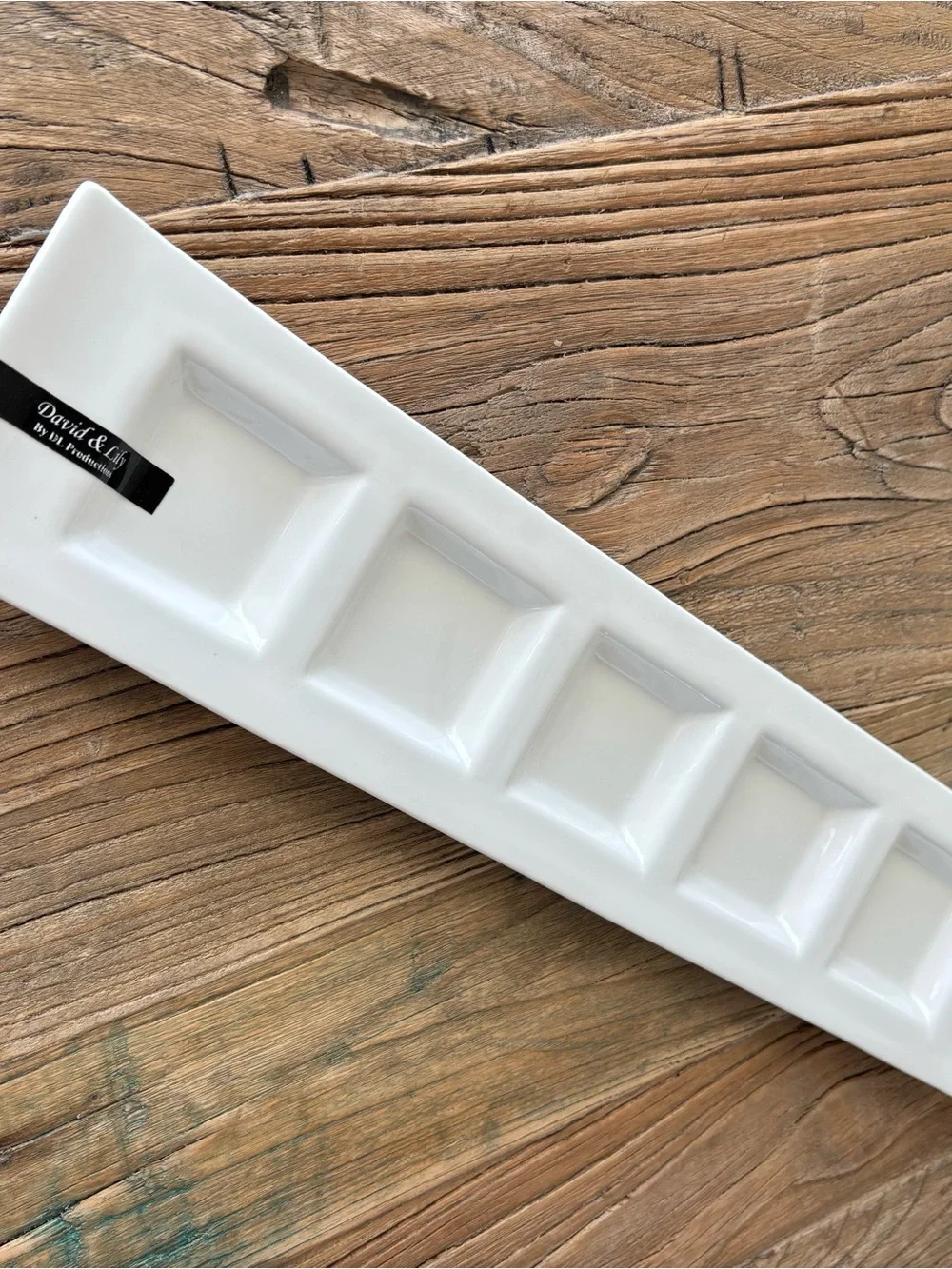 David & Lily White Ceramic 5-Compartment Serving Tray